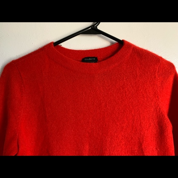 SALE🔥 Talbots Red 100% Pure Cashmere Pullover Sweater 3/4 Sleeves Women’s Small - Picture 5 of 8